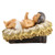 Christ Child in Ornate Carved Manger Figurine