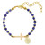 Blue Marbled Miraculous Medal and Cross Bracelet - 12/pk