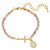 Pink Marbled Miraculous Medal and Cross Bracelet - 12/pk