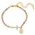 Pink Marbled Miraculous Medal and Cross Bracelet - 12/pk