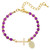 Purple Marbled Miraculous Medal and Cross Bracelet - 12/pk