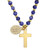 Blue Marbled Miraculous Medal and Cross Pendant - 12/pk