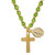 Aqua Green Marbled Miraculous Medal and Cross Pendant - 12/pk