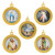 Heart Border Devotional Medal Assortment (5 Asst) - 35/pk