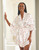 Ruffled Satin Robe - White + Confetti