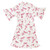 Long Ruffled Satin Robe - Ivory + Hot Pink Bows