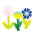 Acrylic Decoration - Kailo Flower - Teal - Set of 3