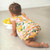 Sleeveless Bubble Romper with Ruffles - Pink Stripes + Lemons
