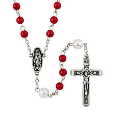 Mini Rosary - Rosary Virgin of Guadalupe - Rose Pearls Rosary