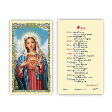 Immaculate Heart of Mary Laminated Holy Card - 25/pk - [Consumer]Autom