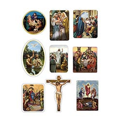 Catholic Stickers Advent Lot of 12 Size 10 x 6 in Backer Card 8 x 6 in  sheet