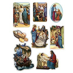 Catholic Stickers Advent Lot of 12 Size 10 x 6 in Backer Card 8 x