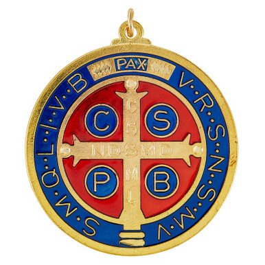 Saint Benedict Small Round Oxidized Medal