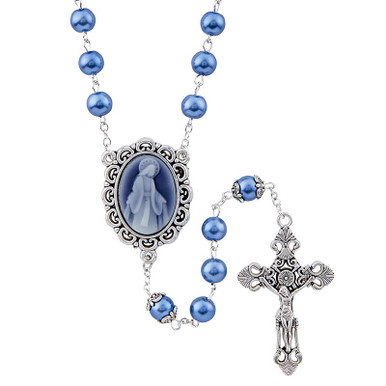 God's Grace (Rosary & Pouch Bag Charm)- Blue