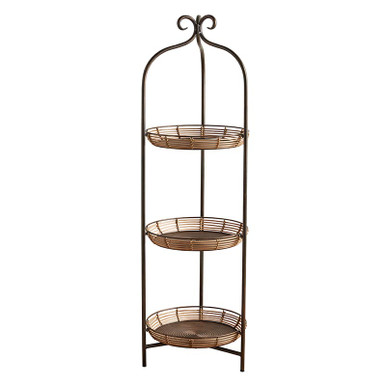 Brown & Black Round Four-Tiered Wood Shelf, Hobby Lobby