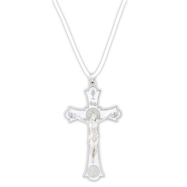White First Communion Crucifix Pendant - 12/pk - [Consumer]Autom