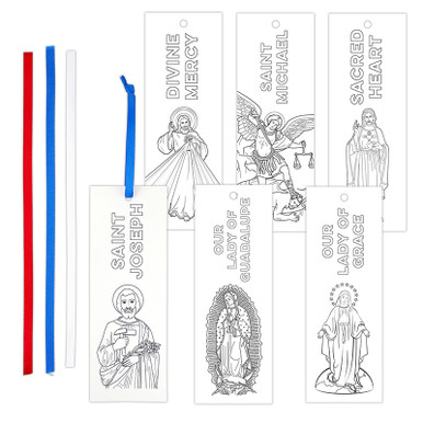 Color Your Own Saint Bookmark Assortment (6 Asst) - 10 sets/pk ...
