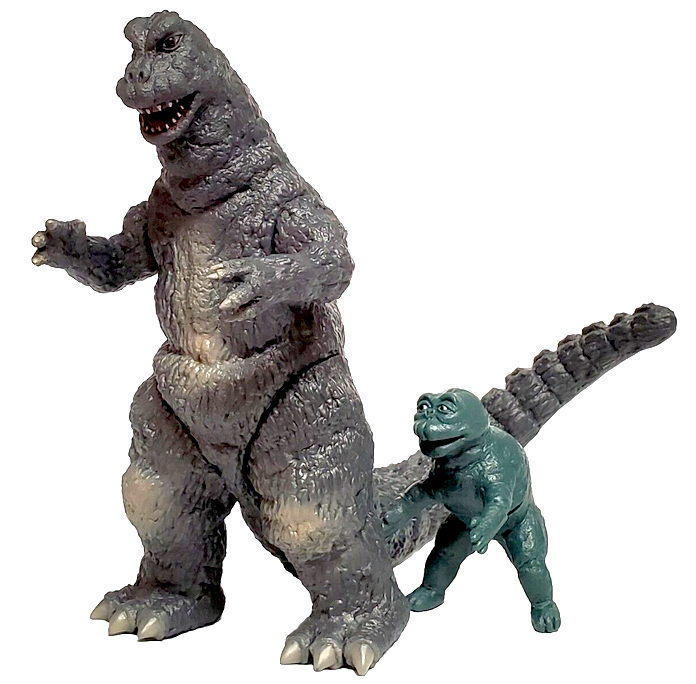 Y-MSF gray GODZILLA 1967 + Infant Miniya 6 inch scale figures from