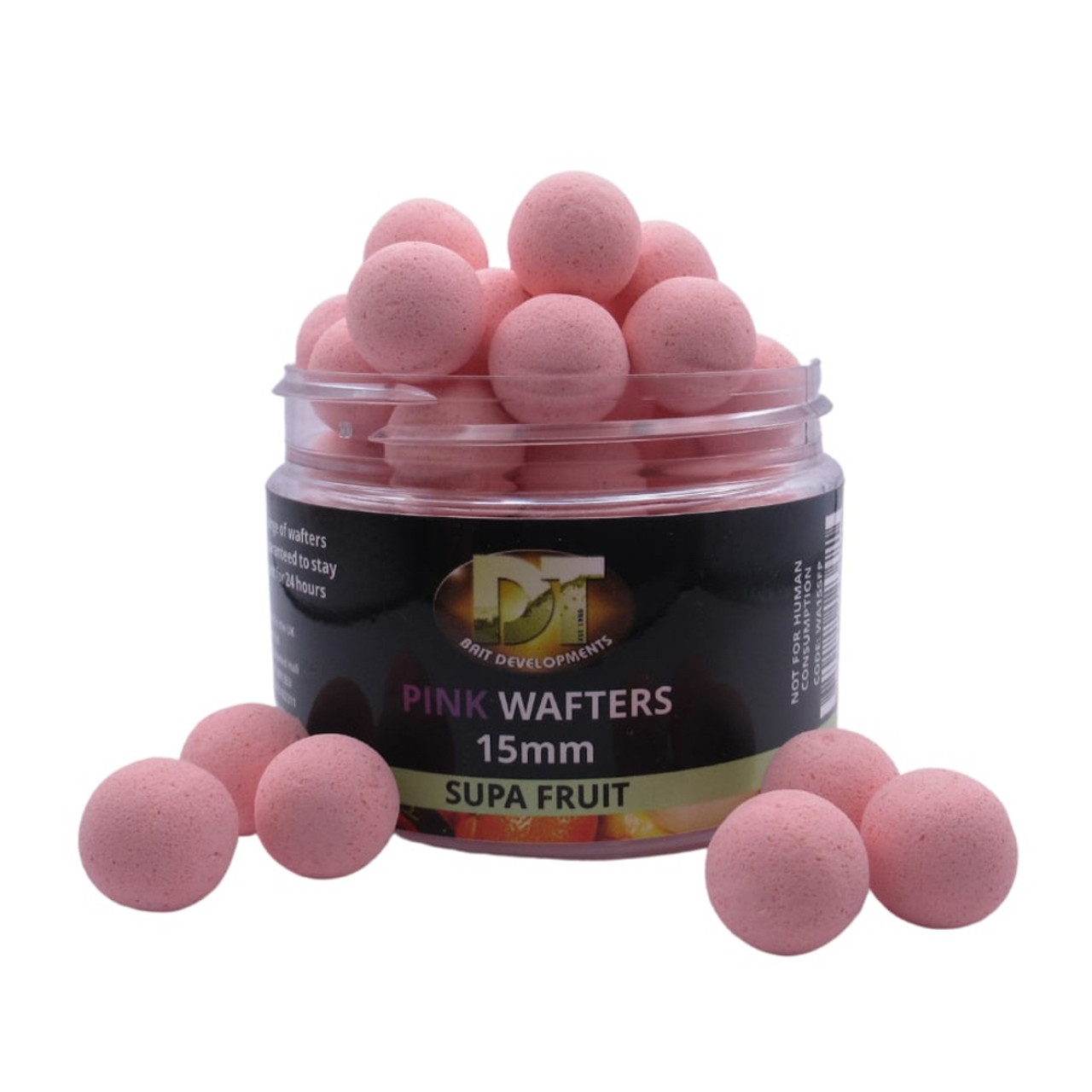 DT Baits Supa Fruit Pink Wafters (15mm, Approx. 50 Baits)