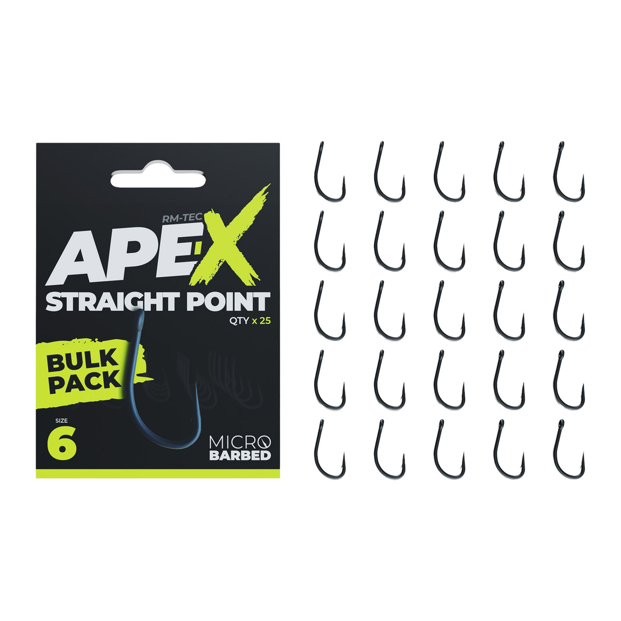 RidgeMonkey Ape-X Straight Point Hooks Bulk Pack (25 pcs)