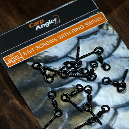 Carp Angler Bait Screws With Ring Swivel (8mm / 10 pcs)