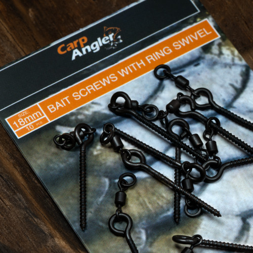 Carp Angler Bait Screws With Ring Swivel (18mm / 10 pcs)