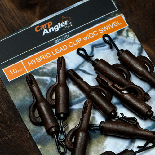 Carp Angler Hybrid Lead Clip With Quick Change Swivel (10 Pcs)