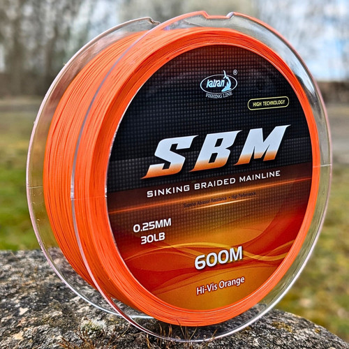 Katran SBM Orange Fast-Sinking Night-Fishing Braided Mainline (30lb / 0.25mm / 600m)