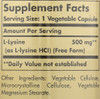 L-Lysine 500mg 250 Vegetable Capsules