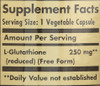 Reduced L-Glutathione 250mg 60 Vegetable Capsules