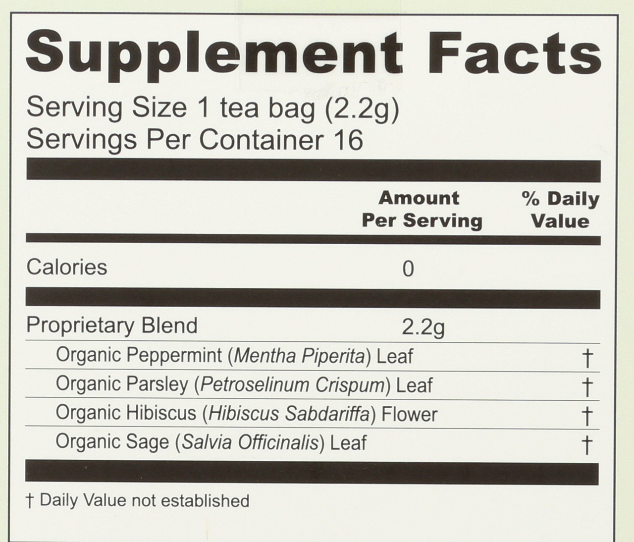 Organic No More Milk Tea Helps Reduce Breast Milk Production 16 Tea Bags 1.23oz