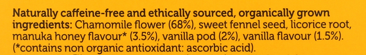 Organic Herbal Tea Chamomile, Vanilla, & Manuka Honey 20 Sachets 32 G