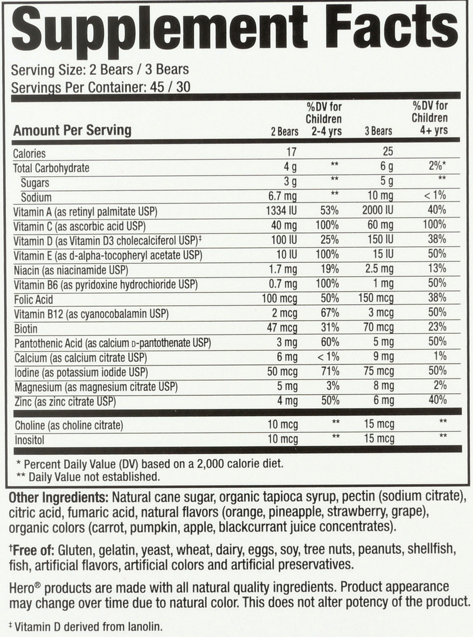 Complete Multi-Vitamin Vegetarian  90 Gummy Bears