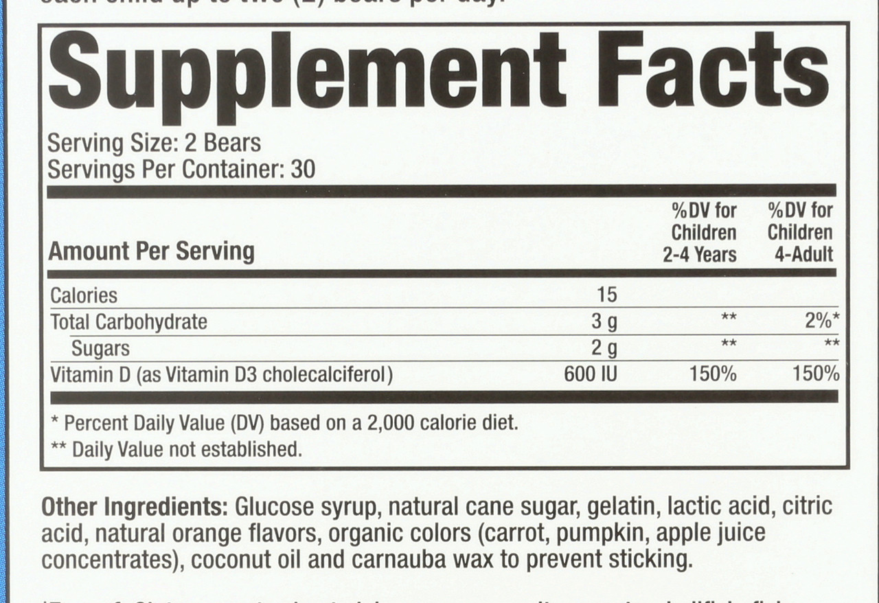 Vitamin D3  60 Gummy Bears