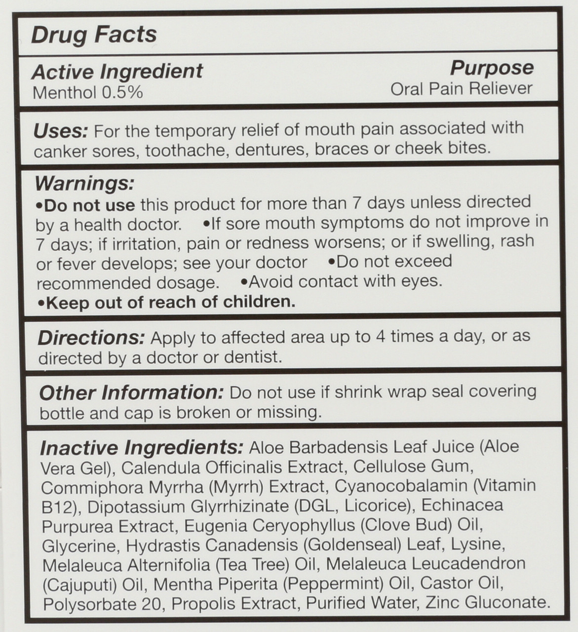 Cankercare+ Oral Gel Pain Reliever Oral Gel 0.33 Fl oz 9.7 Ml