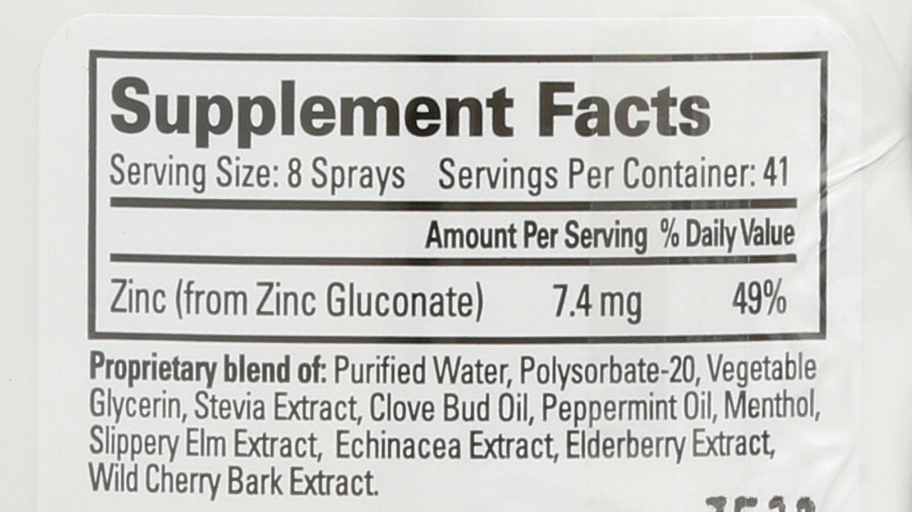 Therazinc Throat Spray Immune Support Peppermint Flavor Throat Spray Zinc Supplement 2 Fl oz 59 Ml