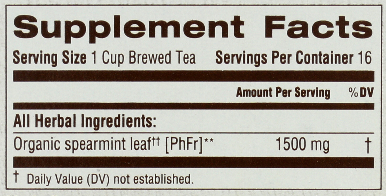 Herbal Tea Spearmint Organic 16 Tea Bag 0.85oz