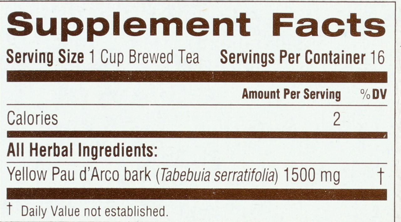 Bagged Tea Pau D'Arco 16 Tea Bag 0.85oz