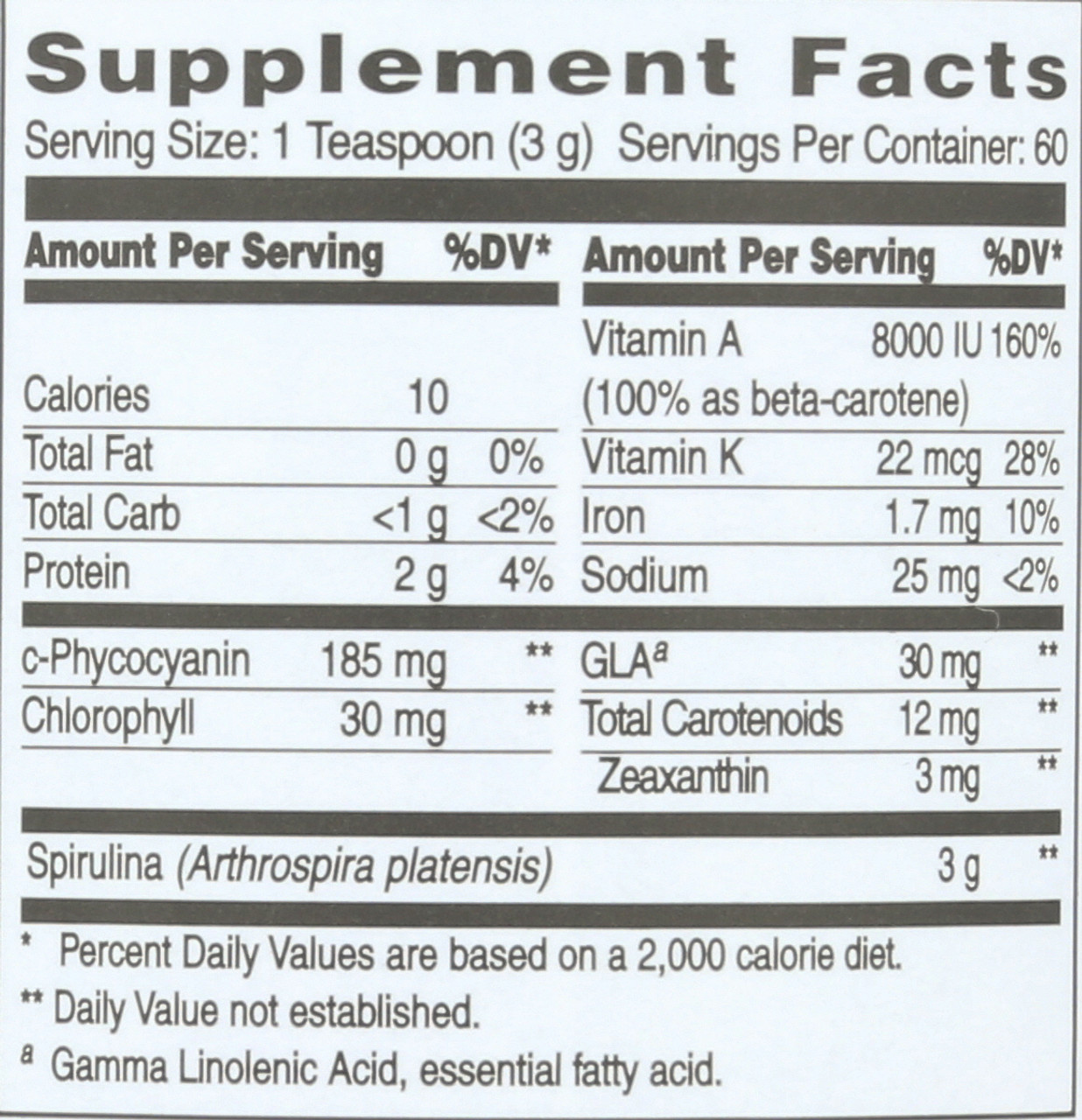 Spirulina Natural® Powder 6.4oz 180 G