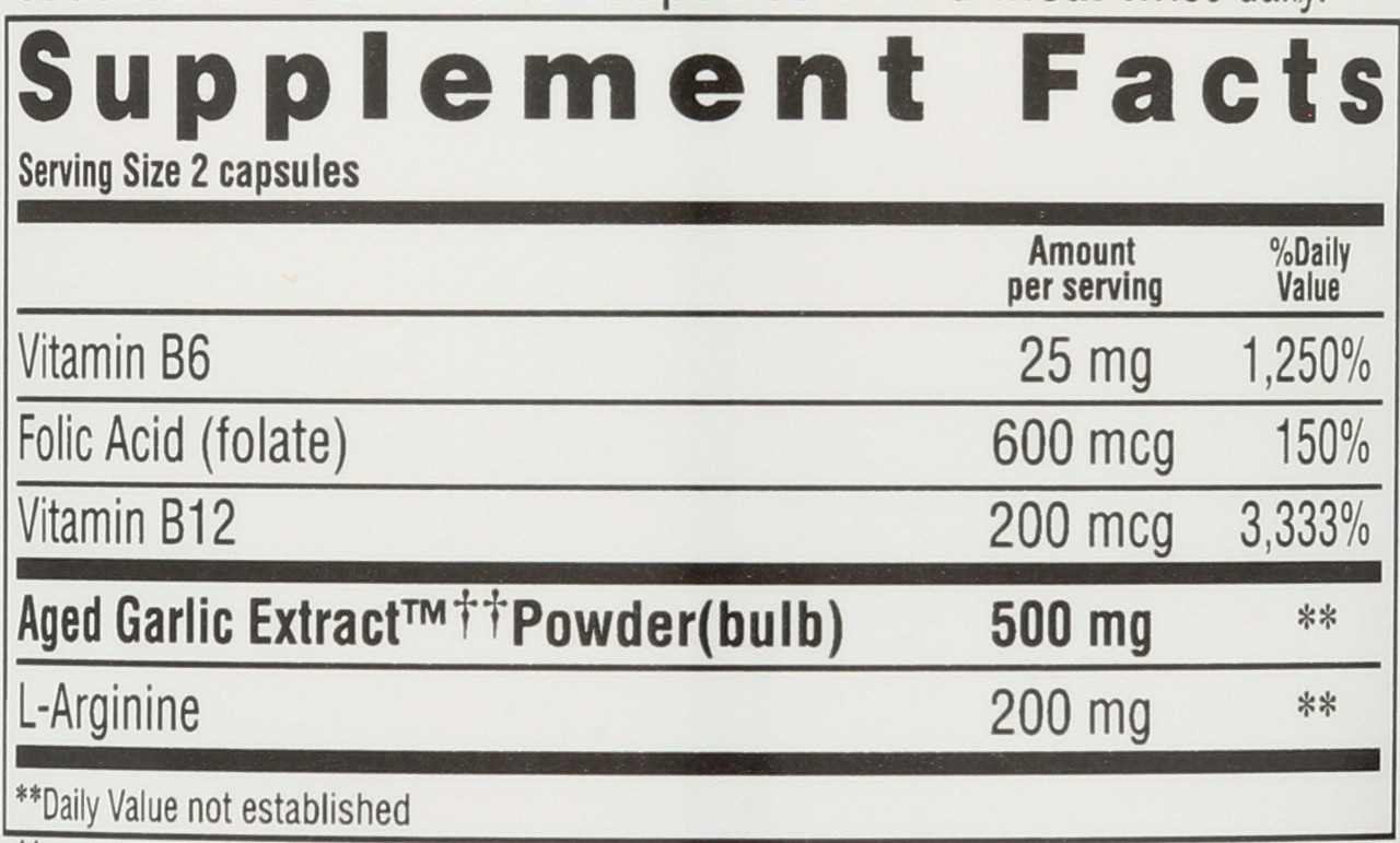 Formula 108 Total Heart Health B6, B12, Folic Acid 100 Capsules