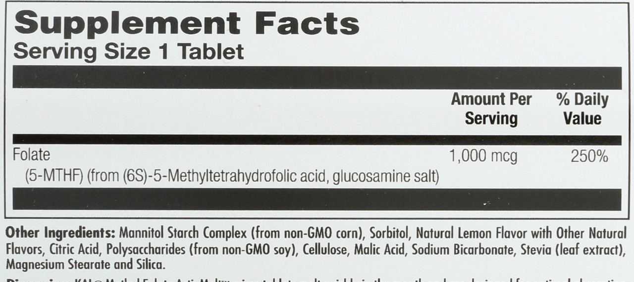 Methyl Folate Activmelt Lemon 60 Micro Tablets
