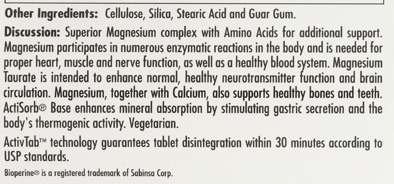 Magnesium Once Daily 500mg 60 Tablet