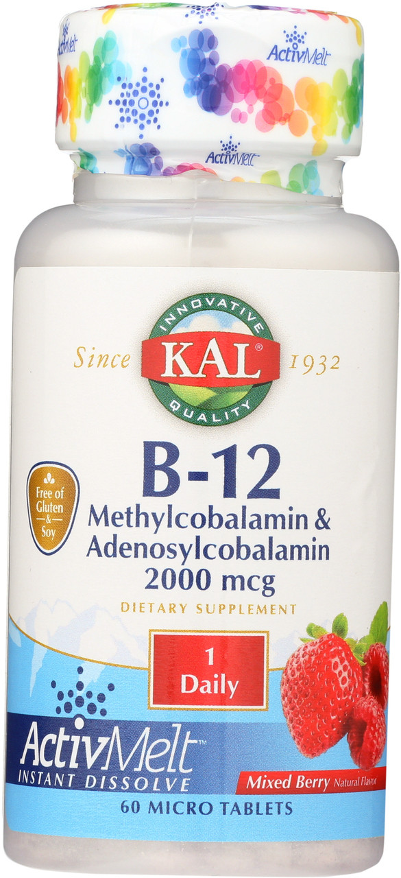 B-12 Methylcobalamin Adenosyl Activmelt Mixed Berry 60 Tablet