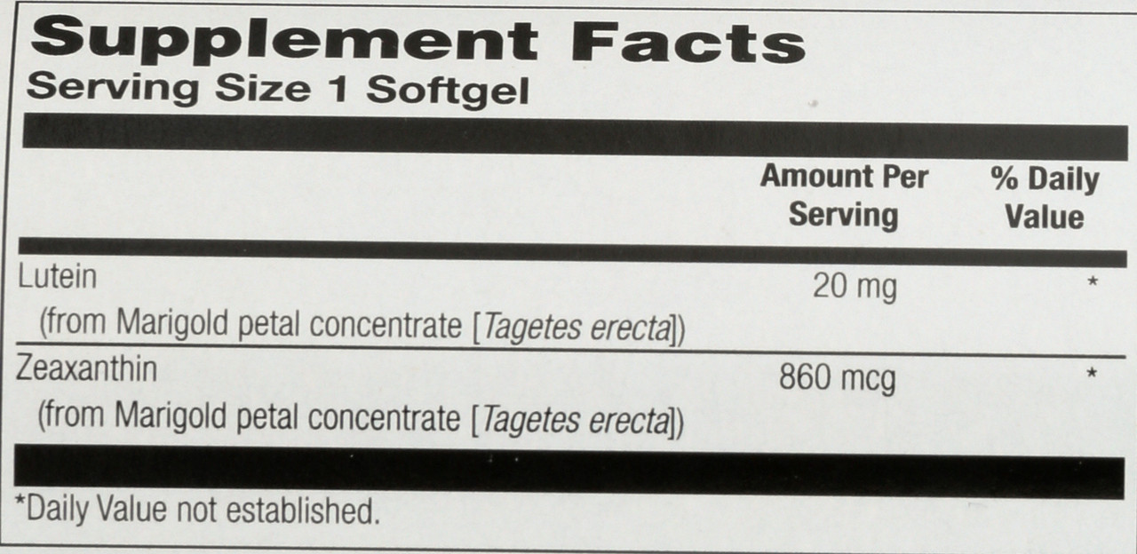 Lutein 20mg 100 Softgels