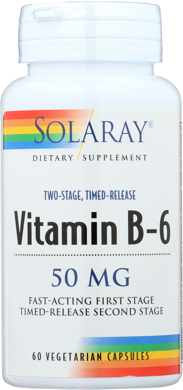 Vitamin B-6, Two-Stage Timed-Release 60 Vegetarian Capsules