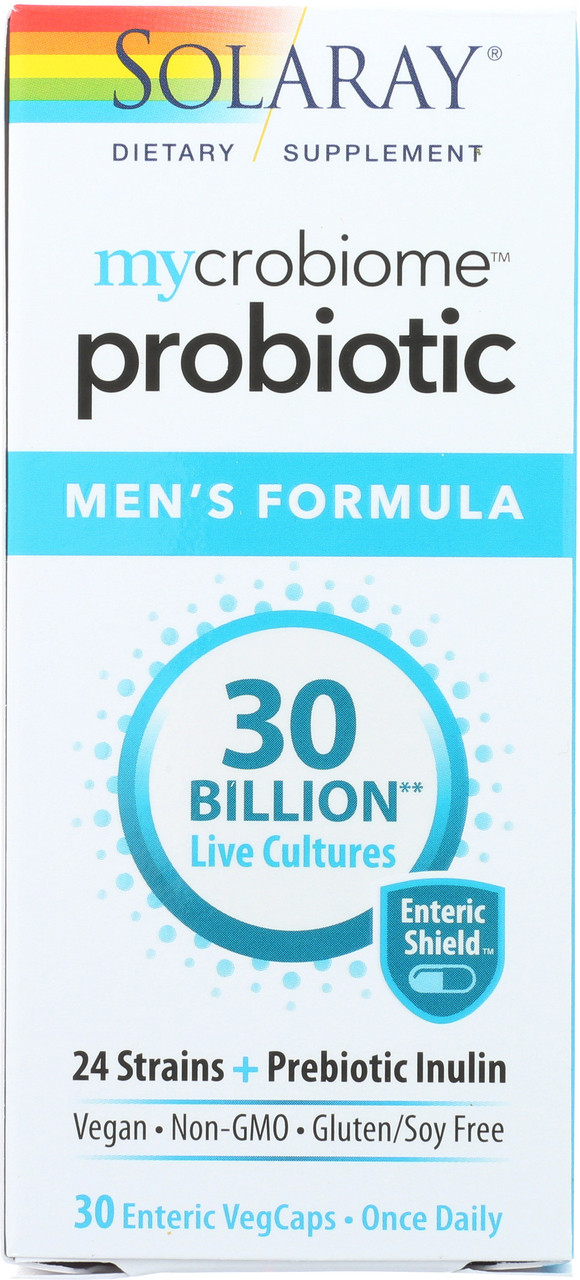 Mycrobiome Probiotic Men's Formula 30 Billion Live Cultures 24 Strains + Prebiotic Inulin 30 30 Enteric Vegcaps