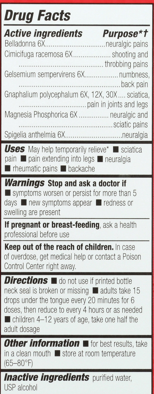 Sciatica Neuralgia Drops Unflavored 1 Fl oz 30mL