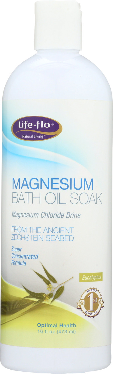 Magnesium Bath Oil Soak w/Eucalyptus Super Concentrated Formula 16 Fl oz 473mL