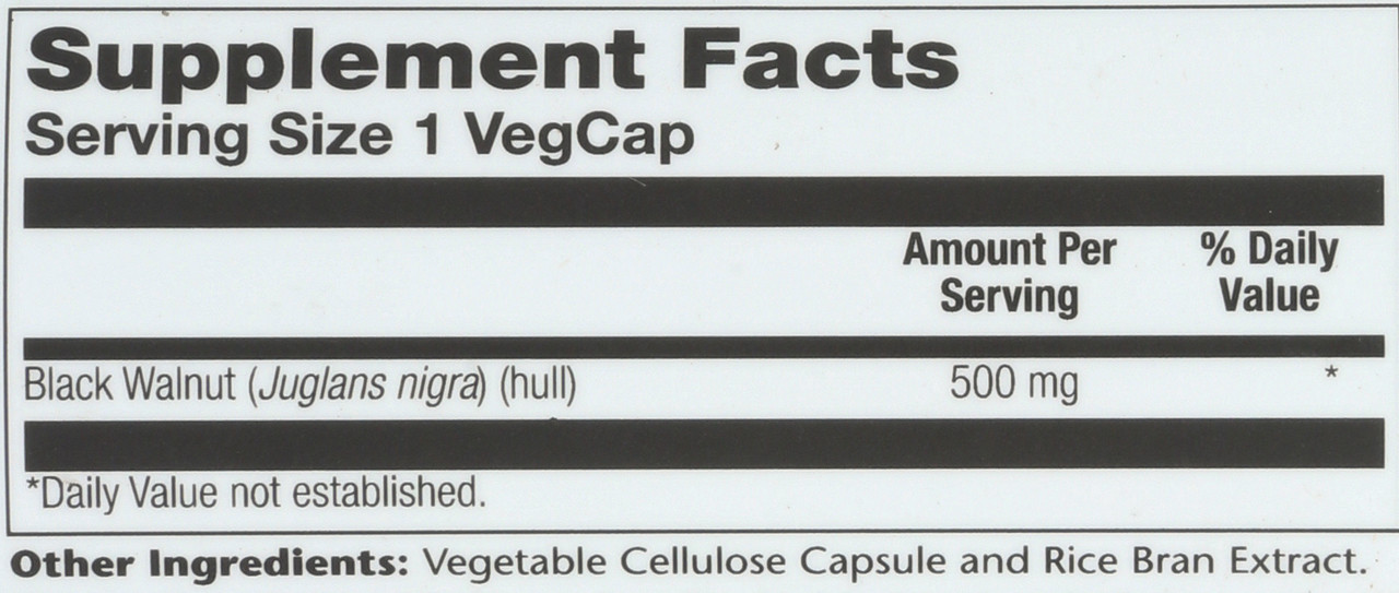 Black Walnut Whole Hull 100 Vegetarian Capsules
