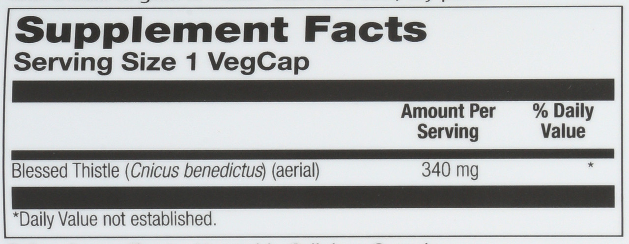 Blessed Thistle 100 Vegetarian Capsules